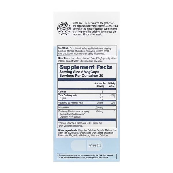 CranActin D-Mannose 1000mg - 60 vcaps