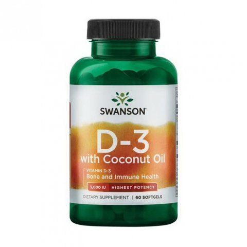 D3 with Coconut oil 5000iu - 60 softgels