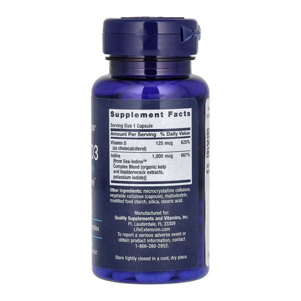 Vit D3 with Sea-Iodine&trade; 125 mcg (5000 IU) - 60 caps