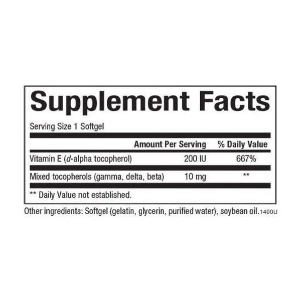 Mixed Vitamin E 134 mg (200 IU) - 90 softgels