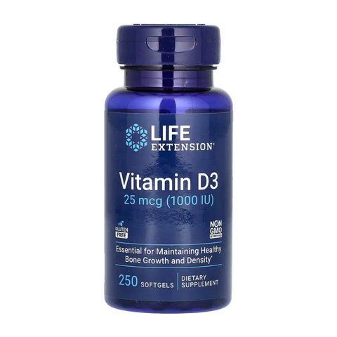 Vitamin D3 25 mcg (1000 IU) - 250 softgels