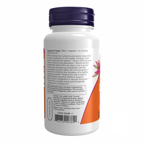 VIT D-3 & K2 1000 IU - 120 vcaps