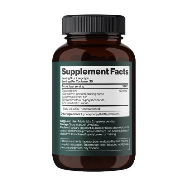 Reishi Mushroom 1000 mg - 60 vegcaps (Без етикетки)