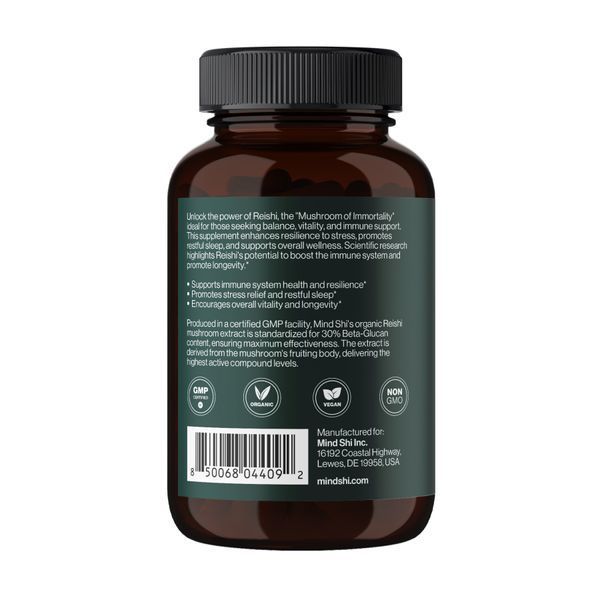 Reishi Mushroom 1000 mg - 60 vegcaps (Без етикетки)